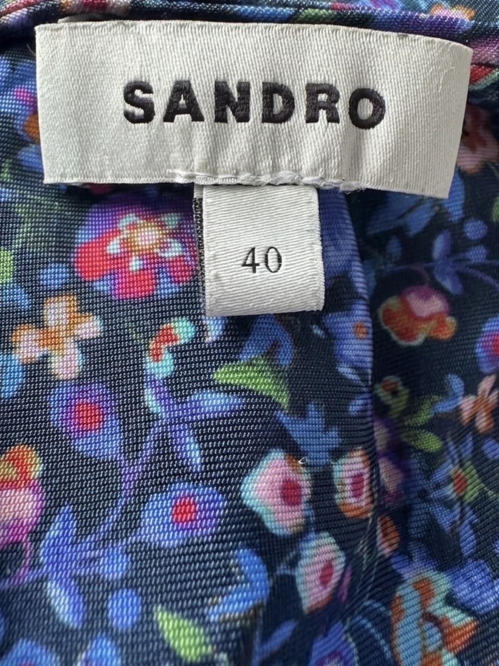 Sandro Paris "Pinelle" Smocked Floral Open Back Mini Dress - Picture 6 of 8